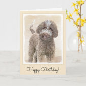 Carte Lagotto Romagnolo Peinture - Cute Original Chien A (Fleur jaune)