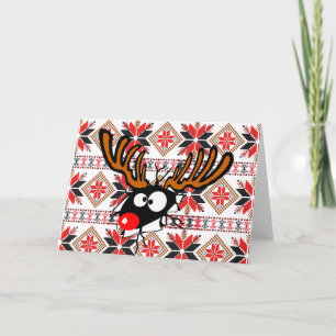 Carte laide de chandail de Chrstmas - renne de