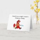 CARTE L'AIDE DE FIREMAN AVEC CES BOUGIES SUR LE GÂTEAU D (Fleur jaune)