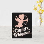 Carte L'ailier de Cupidon, conception d'ange drôle pour (Fleur jaune)