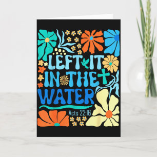 Carte Laissé dans l'eau vintage boho baptisé Christi
