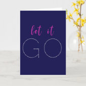 Carte Laisse tomber | Citation mignonne bleu moderne vio (Fleur jaune)