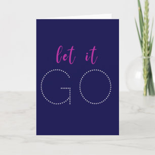 Carte Laisse tomber Citation mignonne bleu moderne vio
