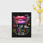 Carte Laisser Les Shenanigans Commencer Mardi Gras Lèvre (Fleur jaune)