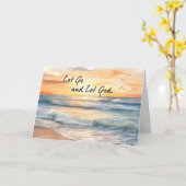 Carte Laissez Aller Dieu Ocean Sunset Recovery Support (Fleur jaune)