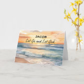 Carte Laissez Aller Dieu Ocean Sunset Recovery Support (Fleur jaune)