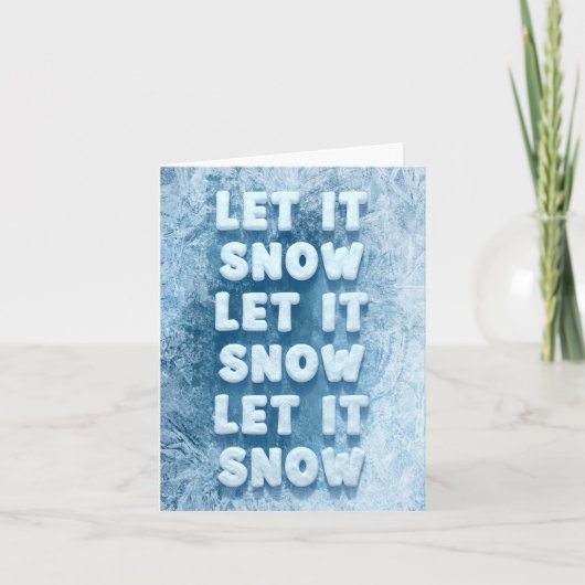 Carte Laissez la neige glacée typographie 3D amusant (Devant)