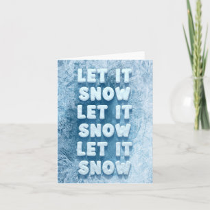 Carte Laissez la neige glacée typographie 3D amusant