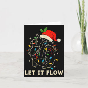 Carte Laissez-le couler cœur anatomique drôle de Noël, m