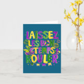 Carte Laissez Les Bon Temps Rouler Carnaval de Mardi Gra (Fleur jaune)