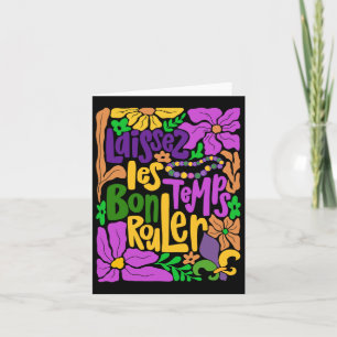 Carte Laissez Les Bon Temps Rouler Mardi Gras Beads Boho