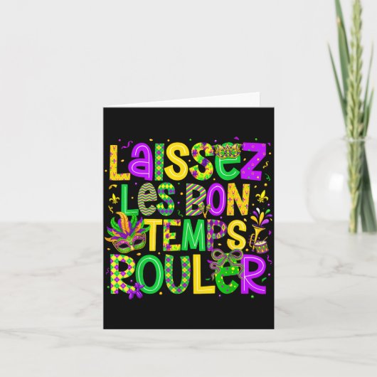 Carte Laissez Les Bon Temps Rouler Matching Mardi Gras P (Devant)