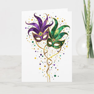Carte Laissez les bons temps rouler Masques de Mardi Gra