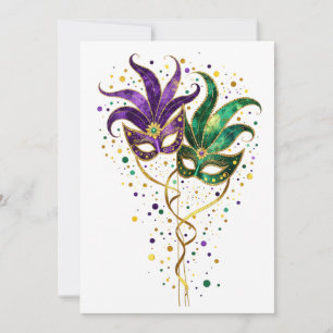 Carte Laissez les bons temps rouler Masques de Mardi Gra