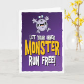 Carte laissez libre cours à votre monstre intérieur ! (Fleur jaune)