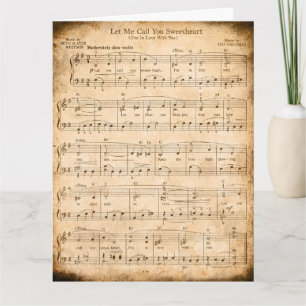 Carte Laissez-moi vous appeler Sweetheart Sheet Music Va