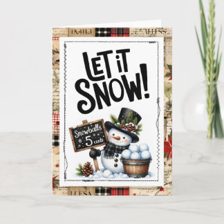 Carte Laissez Tomber Bonhomme de Neige Noël