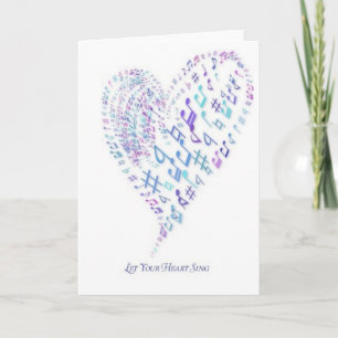 Carte Laissez votre coeur chanter - le coeur fait de