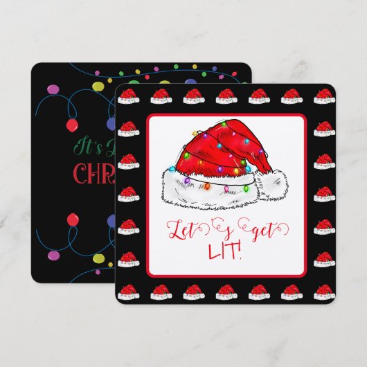 Carte Laissons des cordes de lumière du Père Noël (Devant / Derrière)