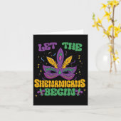 Carte Laissons Les Shenanigans Commencer Mardi Gras 2 (Fleur jaune)