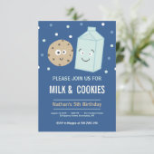 Carte Lait et biscuits anniversaire dessert fête invitat (Debout devant)