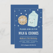 Carte Lait et biscuits anniversaire dessert fête invitat (Devant / Derrière)