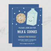 Carte Lait et biscuits anniversaire dessert fête invitat (Devant / Derrière)