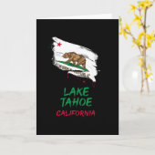 Carte Lake Tahoe California Paint Splatter Flag Vacation (Fleur jaune)