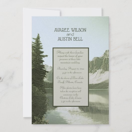 Carte Lakeside Mountain Scenery Mariage photo original (Devant)