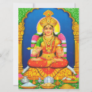 Carte Lakshmi déesse de l'art indien religion hindoue