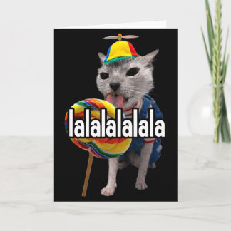 Carte Lalalala Drôle Chat Ridicule Avec Sucette Mème Hom