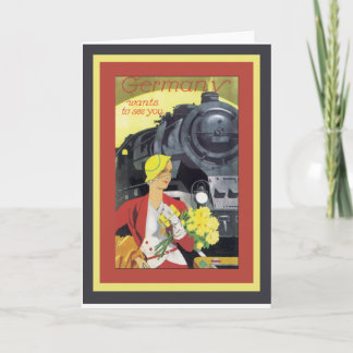 Carte L'Allemagne veut vous voir Vintage