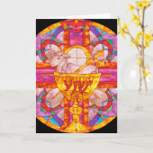 Carte Lamb de Dieu vitrail (Fleur jaune)