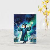 Carte Lame de minuit - Célébration de la fin d'études se (Fleur jaune)