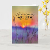 Carte Lamentations 3:23 Ses Mérites Sont Nouveau Verse B (Fleur jaune)