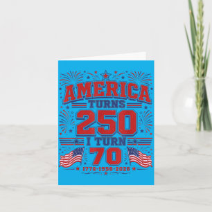 Carte L'Amérique a 250 ans, j'ai 70 ans, patriotique 177