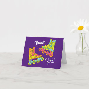 Carte Lames à rouleaux Patinage Anniversaire Merci de fê