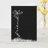 Carte L'ami pensant à vous marguerite avec la dame (Fleur jaune)