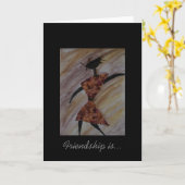 Carte L'amitié est...Carte de note (Fleur jaune)