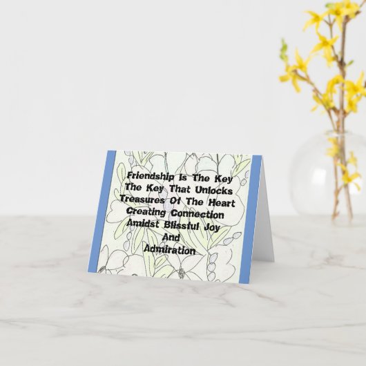 Carte L'Amitié Est La Clé (Fleur jaune)