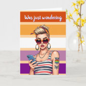 Carte L'amitié lesbienne LGBTQ | Quoi de neuf ? (Fleur jaune)