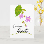 Carte Lämmin osanotto Sympathy en finnois avec Hostas (Fleur jaune)