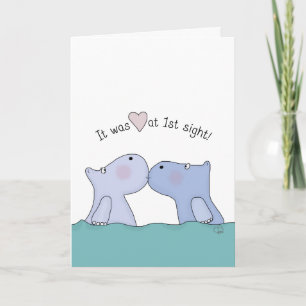Carte L'amour aux hippopotames de première vue
