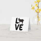 Carte L'amour avec la chèvre comme le O BLANK (Fleur jaune)