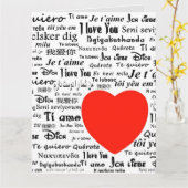 Carte L'amour dans de nombreuses langues (Fleur jaune)