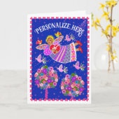 Carte L'amour dans l'ange de l'air Personnalisé (Fleur jaune)