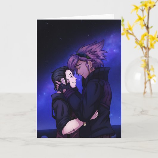 Carte L'amour dans l'espace (Fleur jaune)