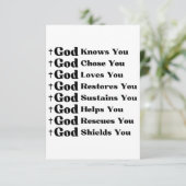 Carte L'Amour de Dieu et promet la dévotion selon la foi (Debout devant)