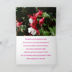 Carte L'Amour de Dieu, Fuschia Flower