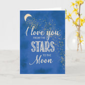 Carte L'amour des étoiles à la Lune Ciel de nuit Parties (Fleur jaune)